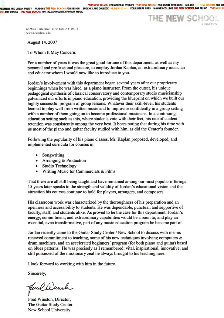 New School Approbation